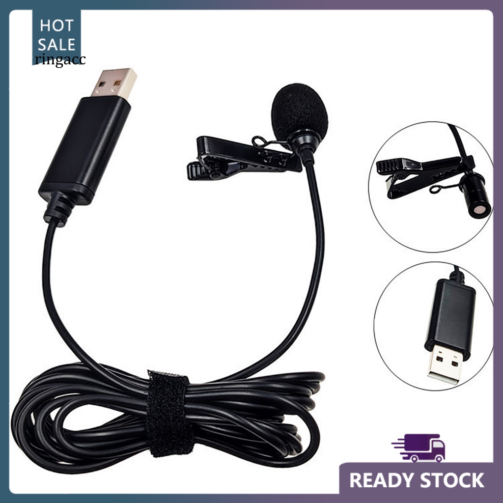 Micro RGA Lavalier Cổng USB Âm Thanh Nổi Đa Năng Nhỏ Gọn Cho Máy Tính PC Ngoài Trời