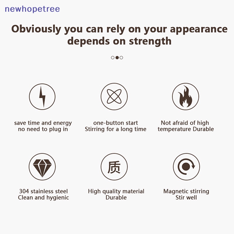 Cốc Khuấy Cà Phê Tự Động Thông Minh Bằng Thép Không Gỉ