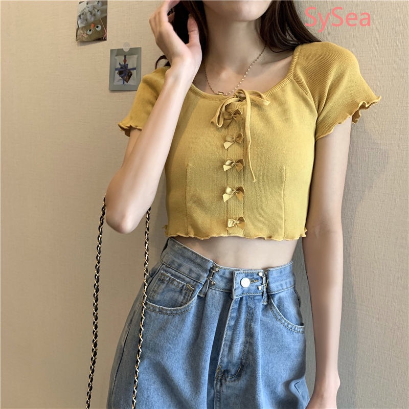 Áo Croptop Lưng Cao Thời Trang Mùa Hè Dành Cho Nữ