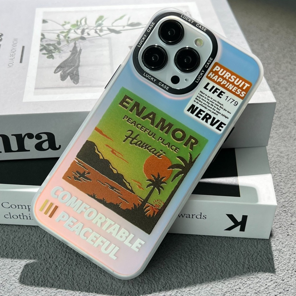 Ốp Điện Thoại Màu gradient In Logo Sang Trọng Chống Sốc / Rơi Cho iphone 14 11 13 12 X XS Pro Max xr Mini xr 7 8 plus