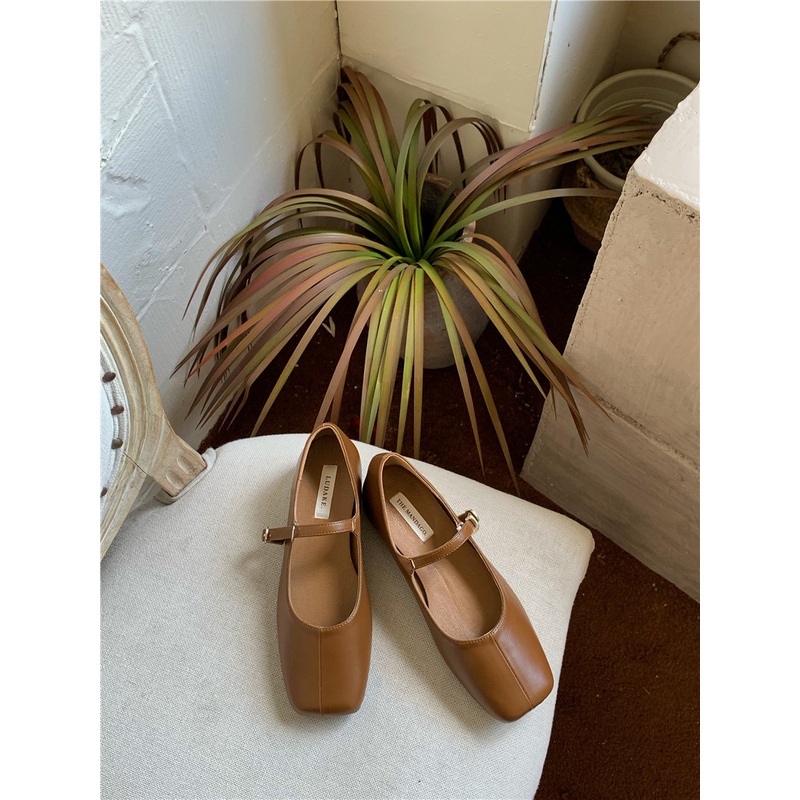 Giày Búp Bê Mũi Vuông Phong Cách Nhật Bản Thời Trang Mới Cho Nữ