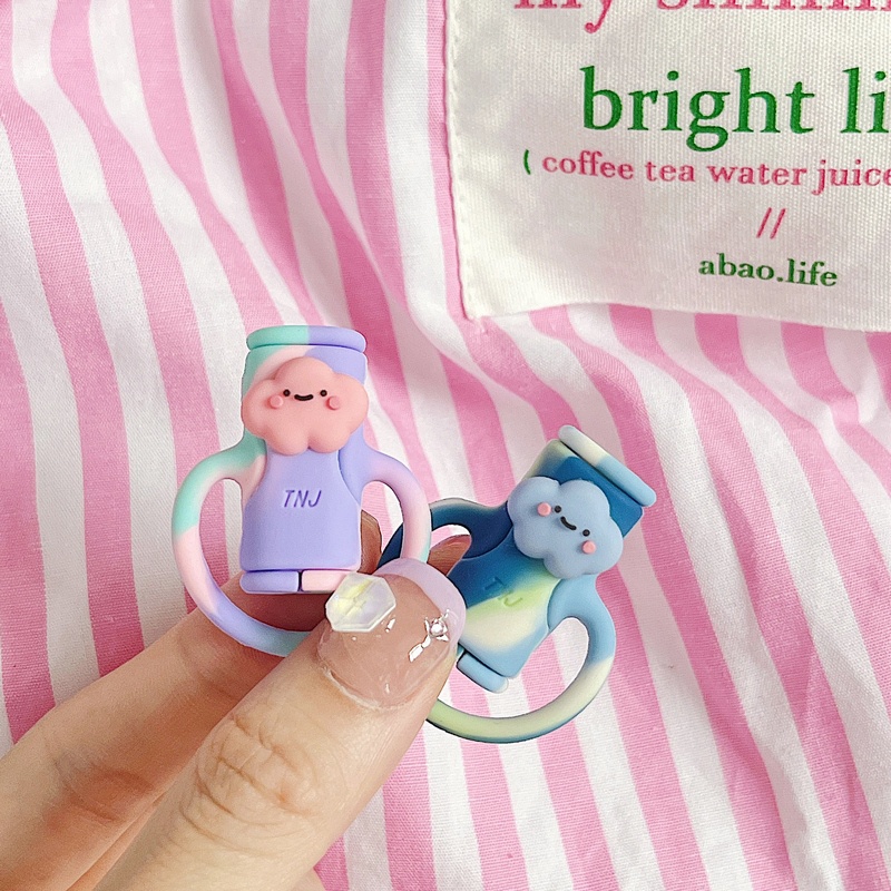 Vỏ Bảo Vệ Dây Cáp Sạc USB Bằng Silicon Họa Tiết Hoạt Hình Dễ Thương