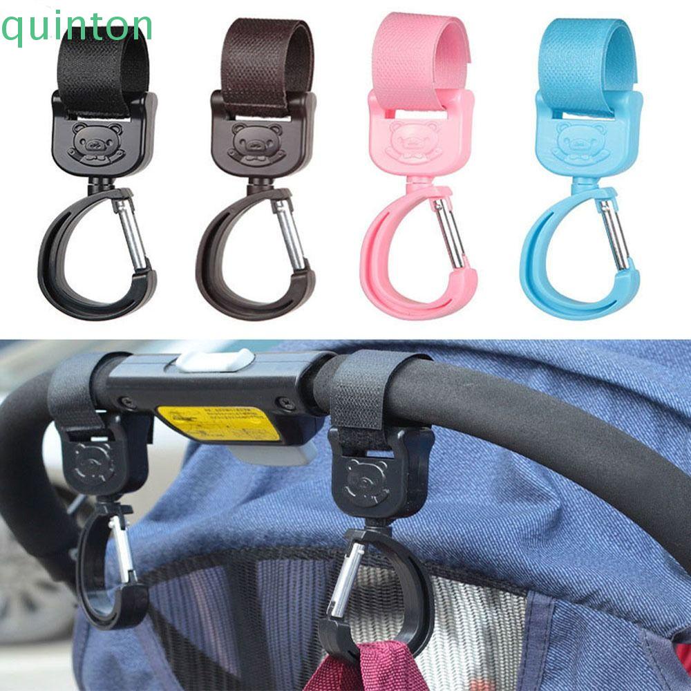 Móc Treo Túi Xách / Xe Đẩy Em Bé Bằng Da PU Họa Tiết Gấu Có Thể Xoay Được