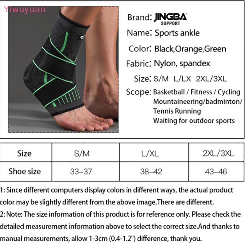 1 Băng Quấn Bảo Vệ Khớp Chân Chơi Bóng Rổ JINGBA Bằng Nylon Mới