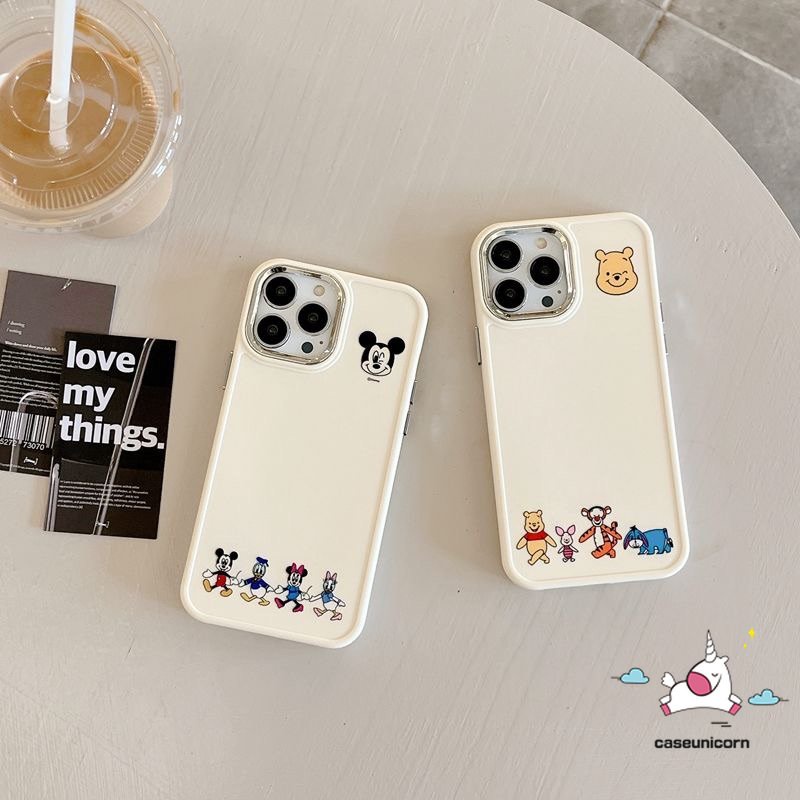 DISNEY Ốp Điện Thoại Viền Kim Loại Sang Trọng Cho IPhone 14 11 12 13 Pro MAX X XR 7 8 Plus XS MAX