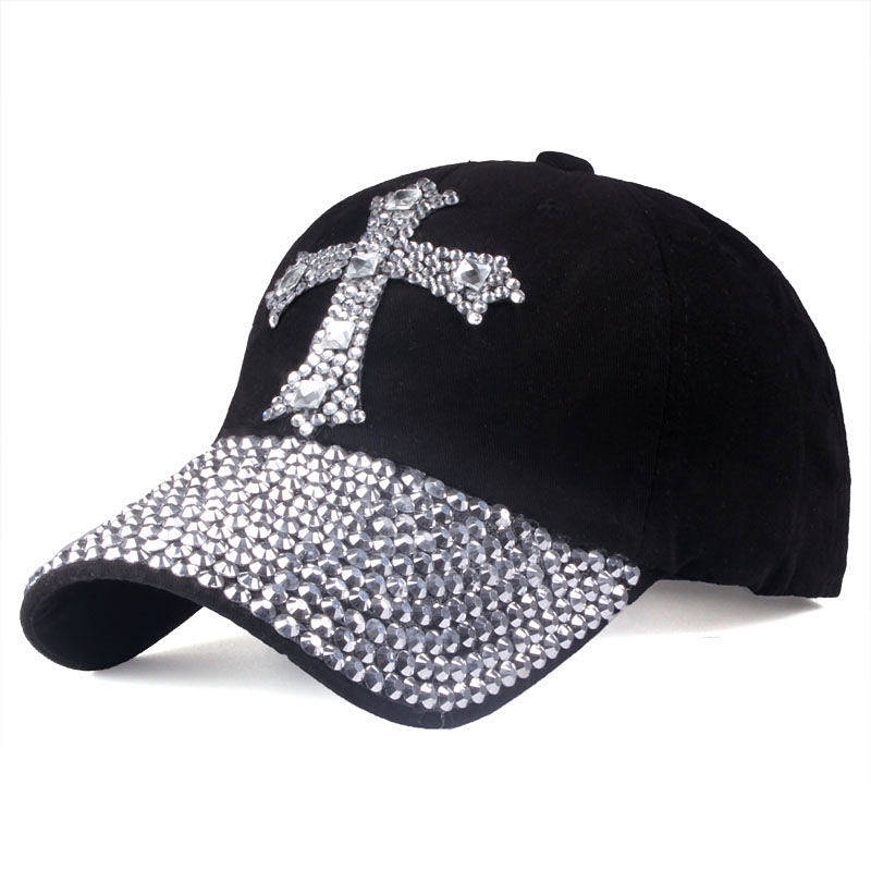 Hat Men's and Women's Diamond Baseball Cap Cross Labeling Peaked Cap Outdoor Leisure Sun Protection Hat Sun Hat Tide DlyI