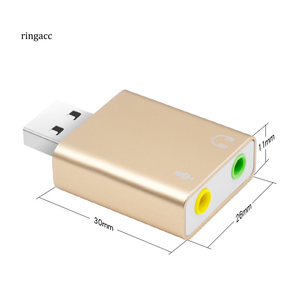 Thẻ Âm Thanh Ngoài USB7.1 Bằng Hợp Kim Với Giắc Cắm 3.5mm Chuyên Dụng Cho PC Notebook RGA