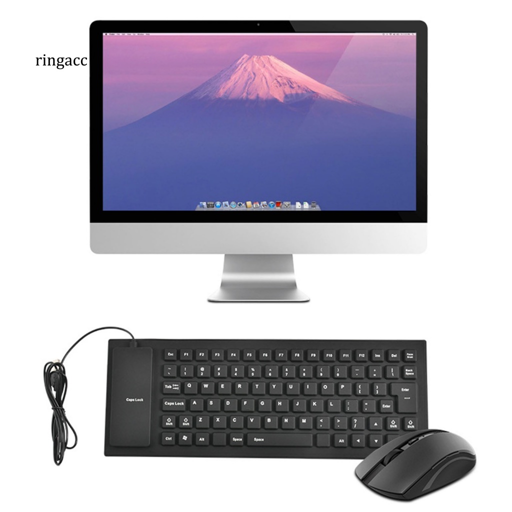 Bàn Phím Mini Có Dây USB Bằng Silicon Mềm Gấp Được RGA 85Keys