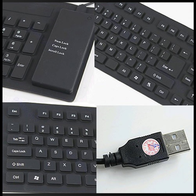 Bàn Phím Zevaret 109 Phím Silicon Mềm Chống Thấm Nước Có Thể Gập Lại Tiện Dụng