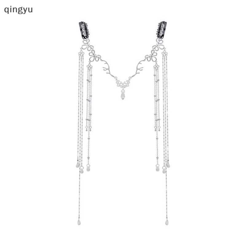 Băng Đô Cài Tóc Đính Đá Hình Giọt Nước Lấp Lánh Phong Cách Trung Hoa Cổ Điển