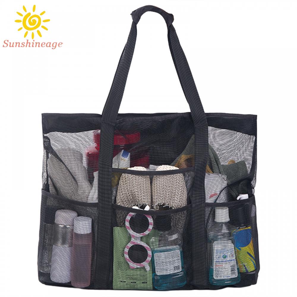 Túi Tote Đi Biển Cỡ Lớn Phối Lưới Có Thể Gấp Gọn Siêu Nhẹ
