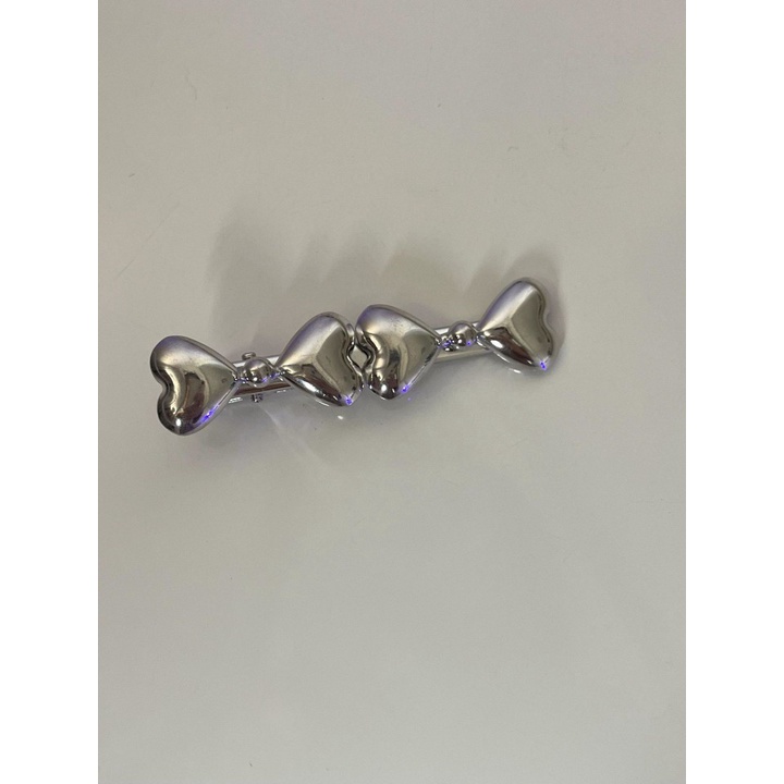 Kẹp Tóc Mái Bằng Kim Loại Hình Nơ Trái Tim Phong Cách Hàn Quốc Cho Nữ