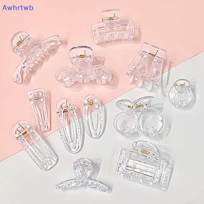 Set 10 Kẹp Tóc Càng Cua Họa Tiết Hình Học Bằng Nhựa Trong Suốt Thời Trang Cho Nữ Mới