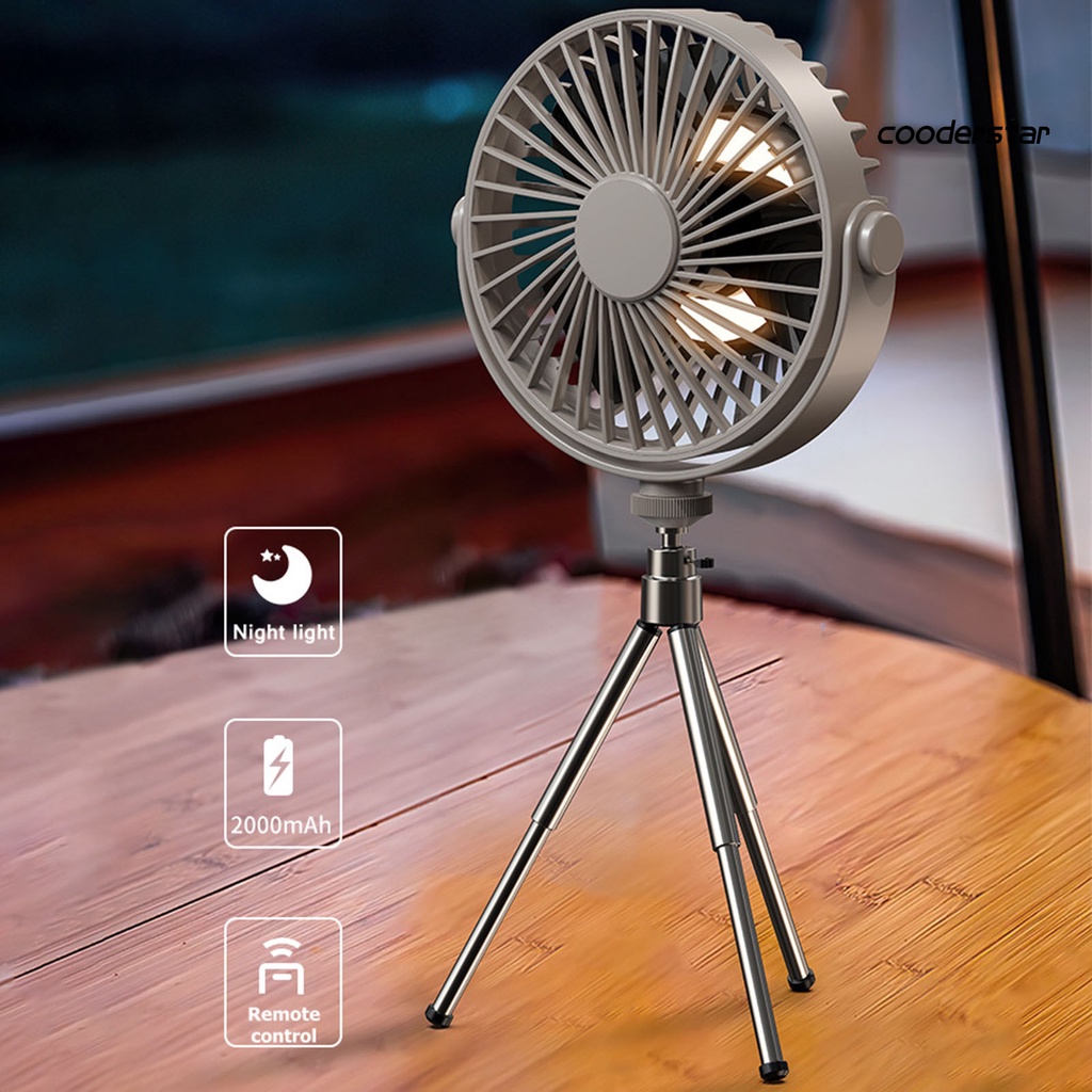 1 Bộ Quạt Làm Mát Mini Không Dây 3 Tốc Độ 2000mAh Bằng ABS Có Đèn Ban Đêm