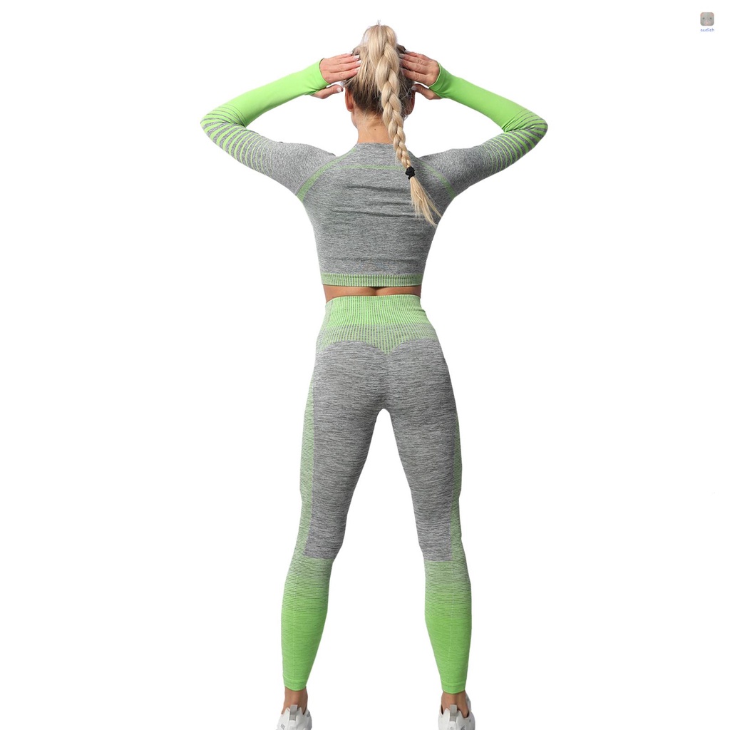 Bộ Trang Phục Thể Thao 3 Món Short + Áo Thun Tay Dài + Áo Ngực Thể Thao + Quần Legging Lưng Cao Có Lỗ Xỏ Ngón Tay