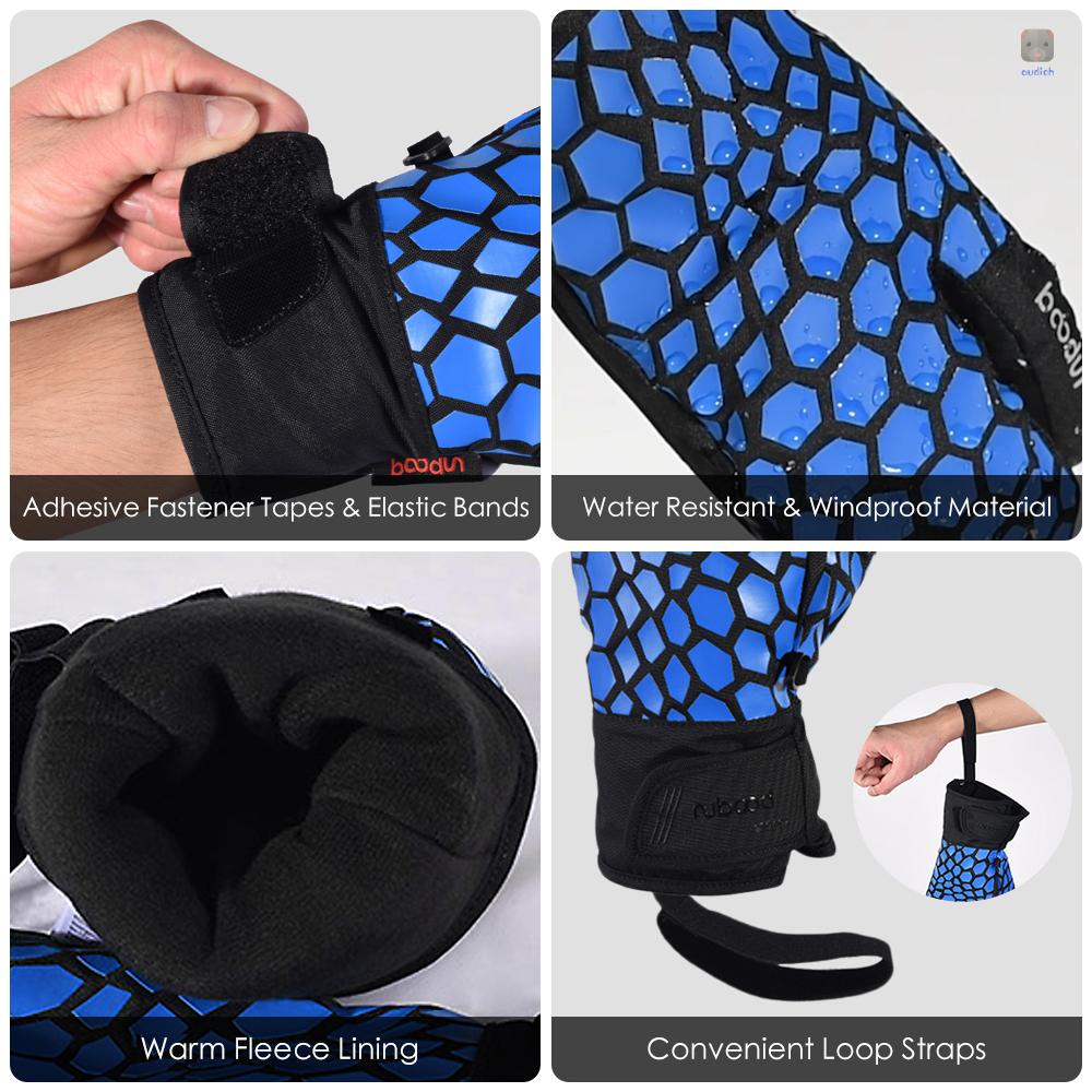 Găng Tay Trượt Tuyết Dây Rút Có Thể Chạm Màn Hình Cảm Ứng Giữ Ấm Mùa Đông Cho Nam Nữ