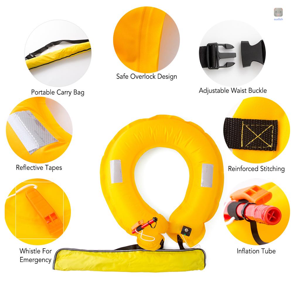 Phao Cứu Sinh Tự Động Bơm Hơi Kèm Băng Keo Phản Quang Chuyên Dụng Cho Chèo Thuyền Kayak / Câu Cá