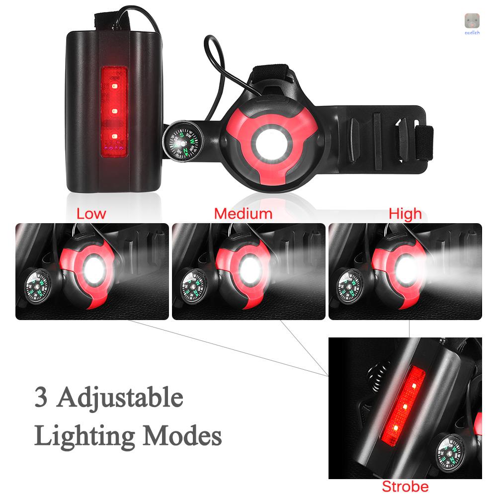 Đèn Đeo Ngực IPX5 Chống Thấm Nước Tùy Chỉnh 500 Lumen 3 Chế Độ Kèm La Bàn Tiện Dụng Khi Chạy Bộ / Leo Núi