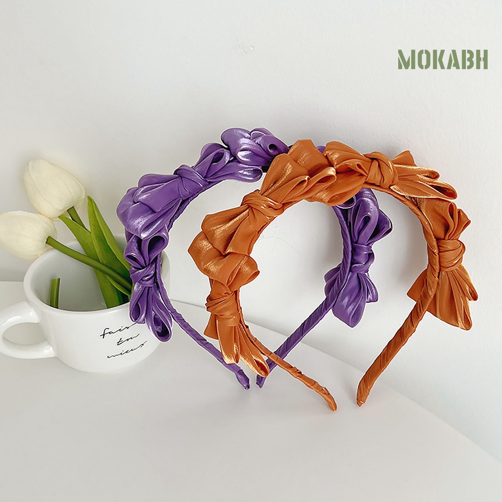 Băng Đô Cài Tóc Bằng Vải Mềm Co Giãn Chống Trượt Màu Trơn Dành Cho Nữ