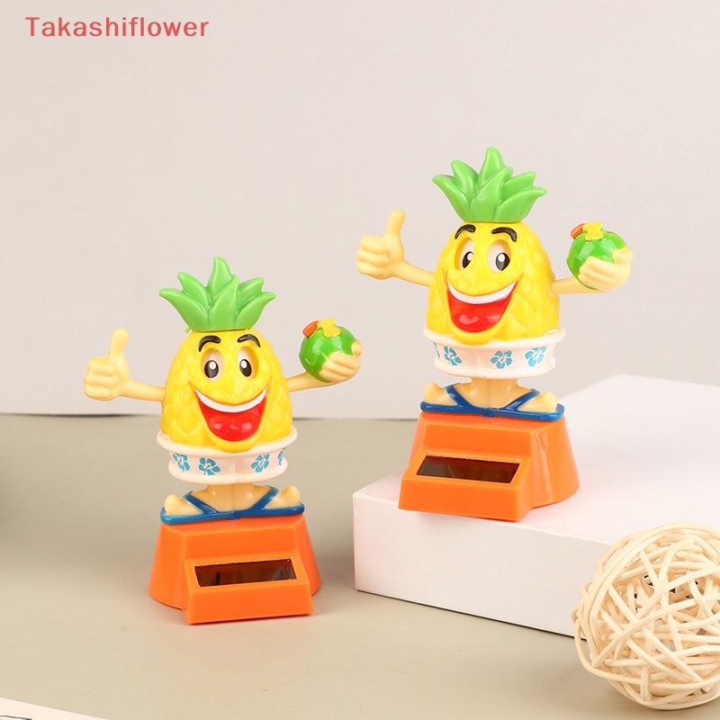 Quả Dứa Lắc Đầu Sử Dụng Năng Lượng Mặt Trời Dễ Thương Dùng Trang Trí Xe Hơi