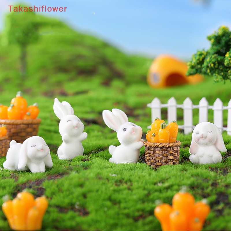 Mô Hình Chú Thỏ Dễ Thương Trang Trí Bánh Kem Sân Vườn