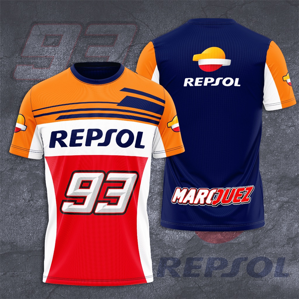 Áo Thun Tay Ngắn In Hình Marc M Rquez 93 Repsol Honda Racing Michelin Motospeeds Red Bull 3D Thời Trang Mùa Hè Cho Nam Và Nữ