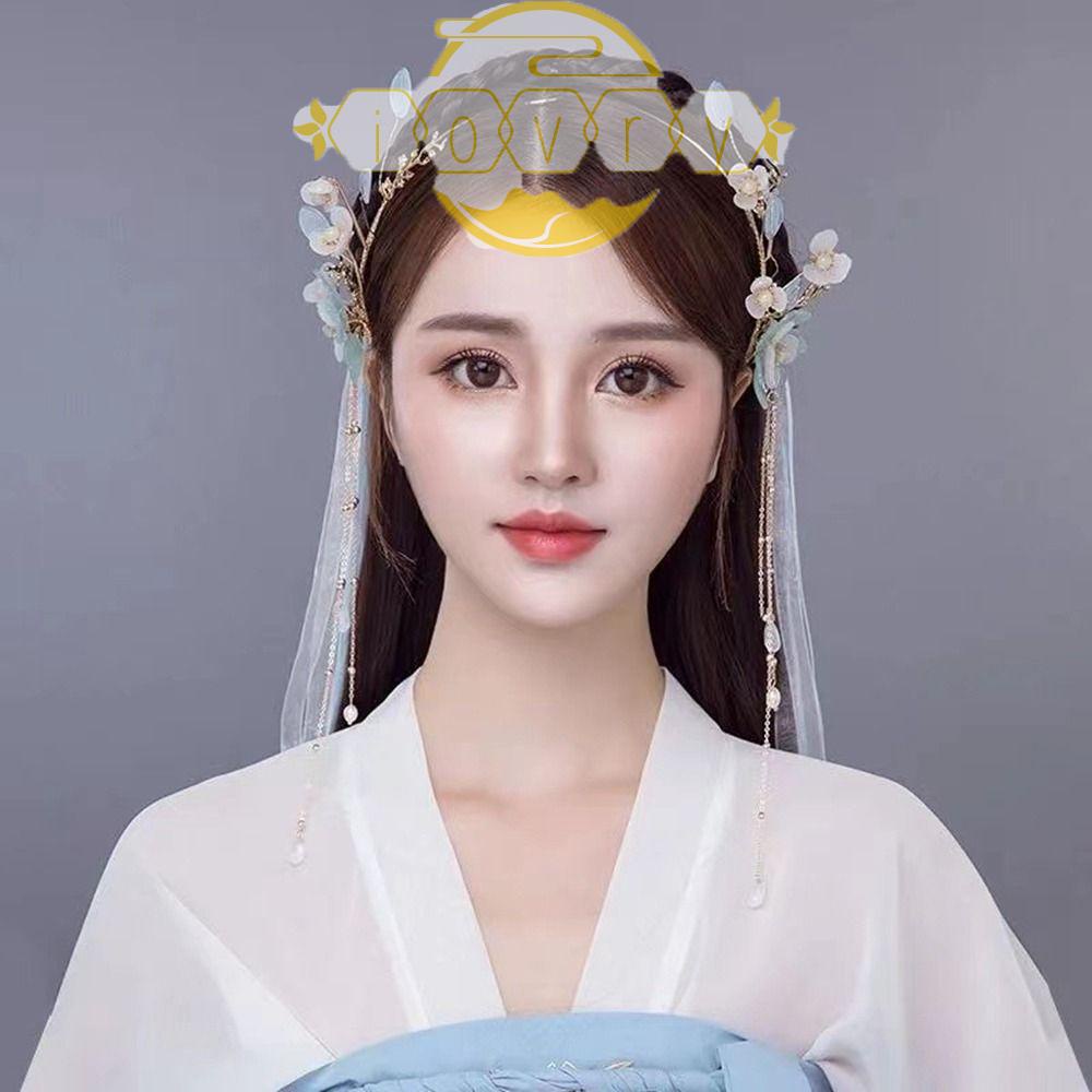 Trâm Cài Tóc Đính Ruy Băng Tua Rua Bằng Kim Loại Kiểu Trung Hoa Cổ Điển Cho Cô Dâu