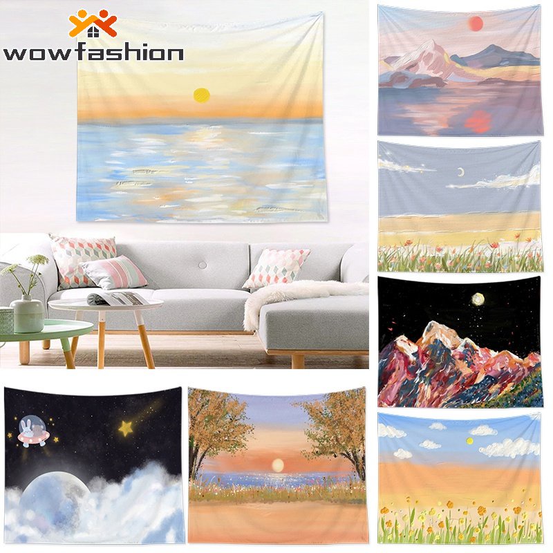 Bộ thảm treo tường hình phong cảnh trang trí nội thất chất lượng cao