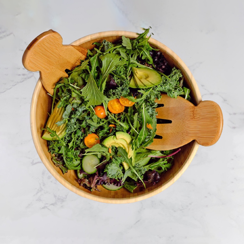 Salad Trộn Gỗ Tre Salad Dụng Cụ Salad Móng Vuốt Salad Nĩa Salad Tay Phục Vụ Đồ Dùng Nĩa