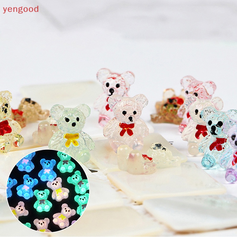 Set 10 Phụ Kiện Trang Trí Móng Tay DIY Hình Que Kem Hoạt Hình Dạ Quang Dễ Thương