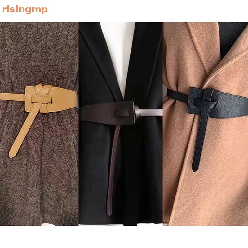 [risingmp] Thắt Lưng Da pu Mềm Thắt Nút Chất Lượng Cao Dáng Dài Rộng Mùa Hè Cho Nữ cintos