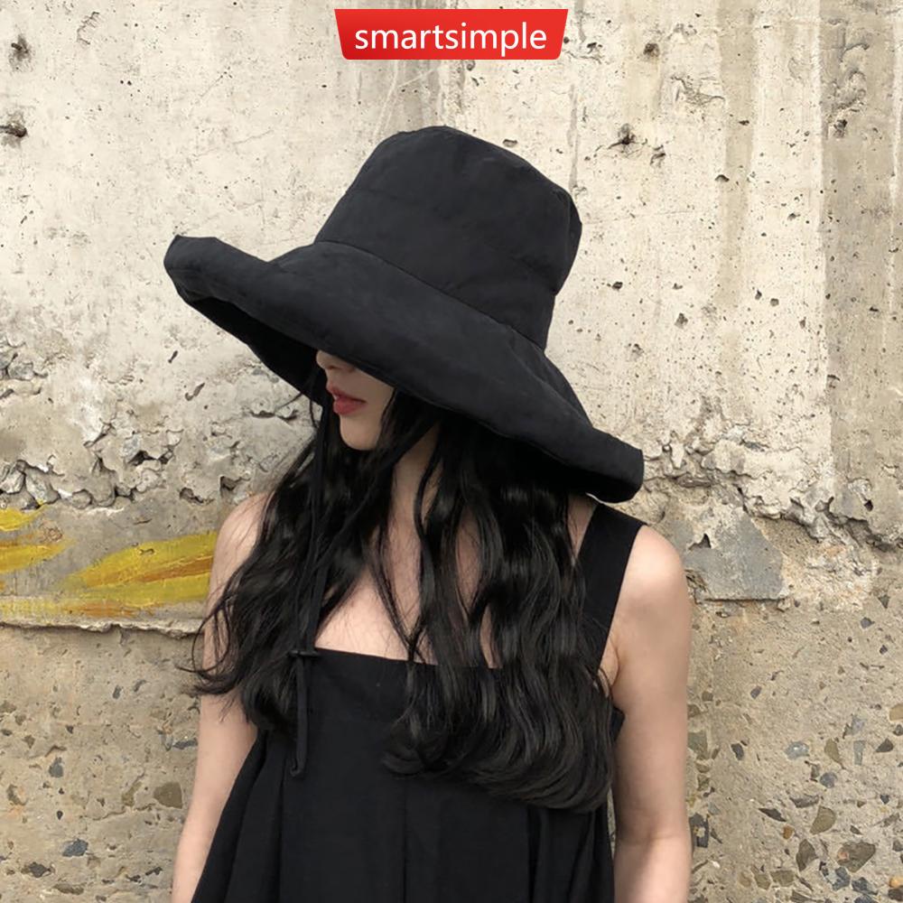 Mũ Cói Rộng Vành Chống Nắng Có Thể Gập Lại R5X3