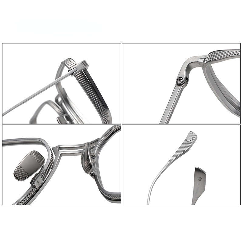 Kính Đọc Sách Nam Gọng Vuông Kim Loại Chống Ánh Sáng Xanh