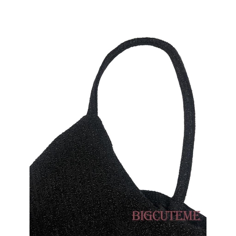 Đầm Dài Không Tay Cổ Chữ V Lấp Lánh Thời Trang Cho Nữ