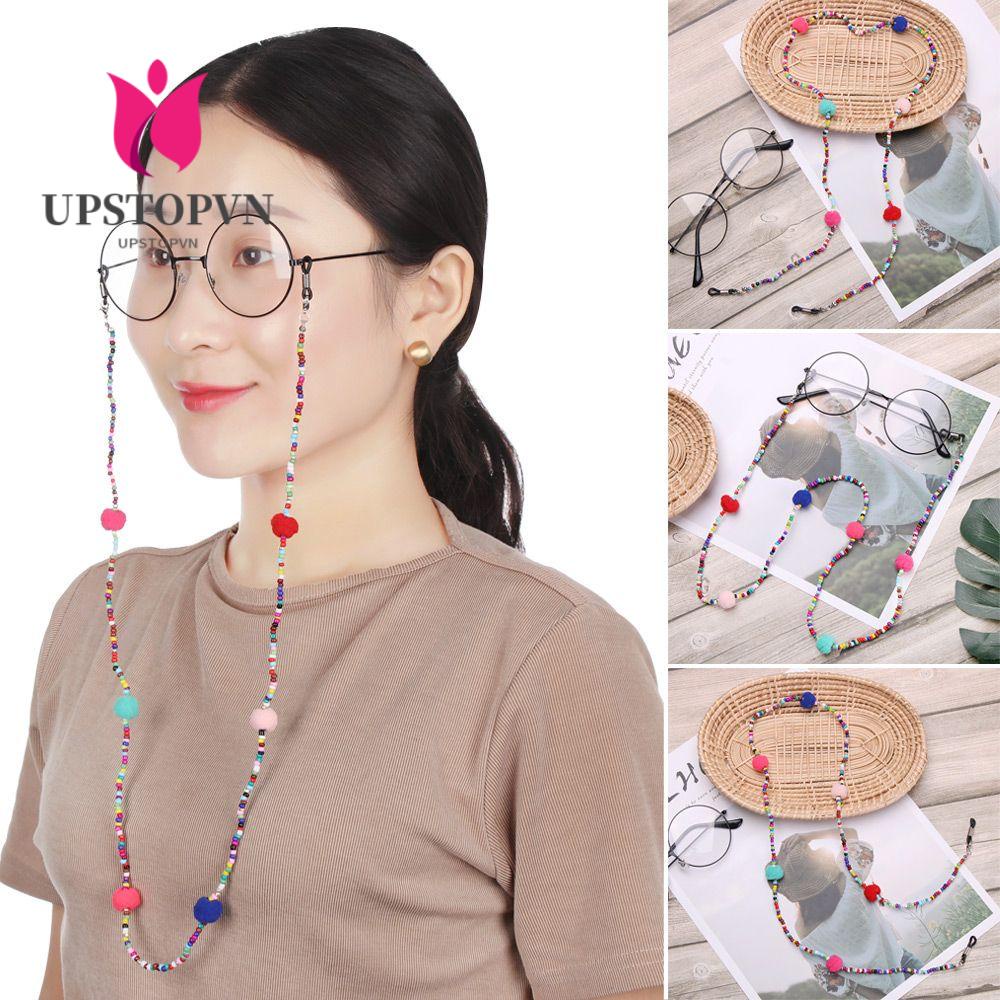 Dây Chuỗi Hạt Đeo Mắt Kính Gắn Bóng Lông Giá Đỡ