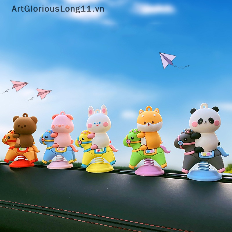 1 Búp Bê Lắc Đầu Hình Thỏ Gấu Hoạt Hình Trang Trí Bảng Điều Khiển Xe Hơi