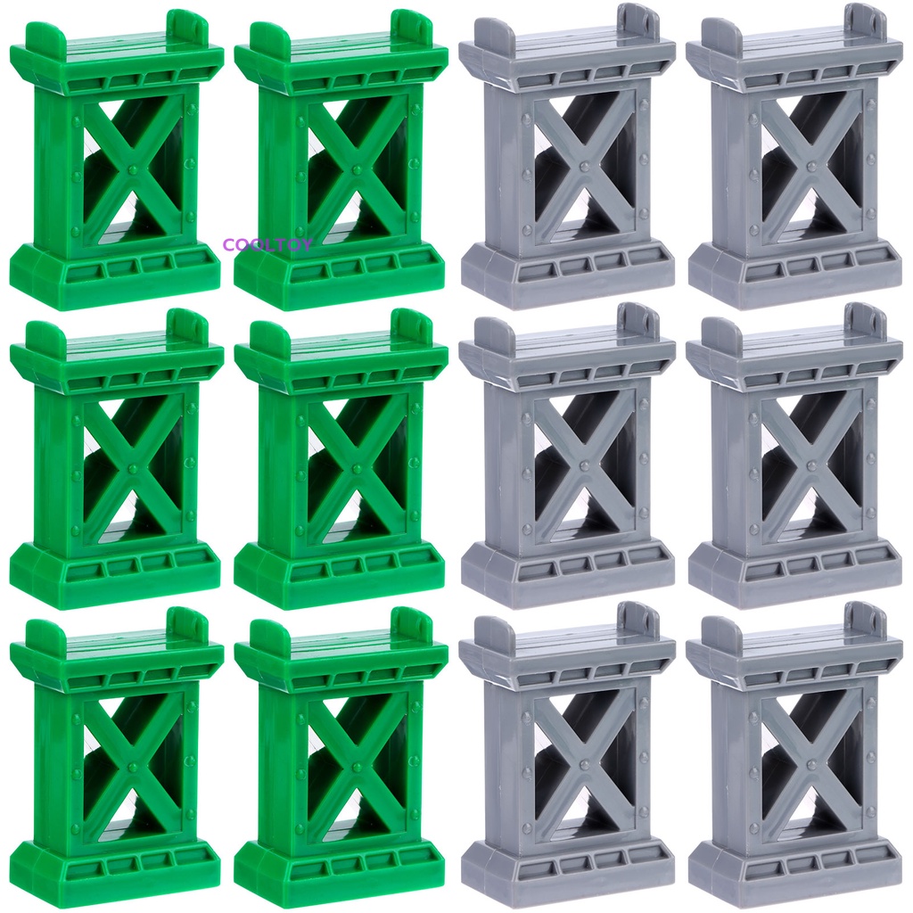 Cooltoy Set 12 Phụ Kiện Hỗ Trợ Nâng Đường Ray Xe Lửa Nhiều Cấp Độ