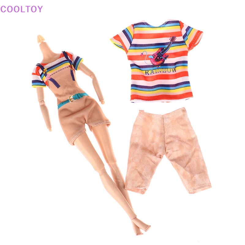 Cooltoy Bộ Đồ 2 Món Áo Sơ Mi Denim + Đầm Chấm Bi Đơn Giản Cho Búp Bê 30cm