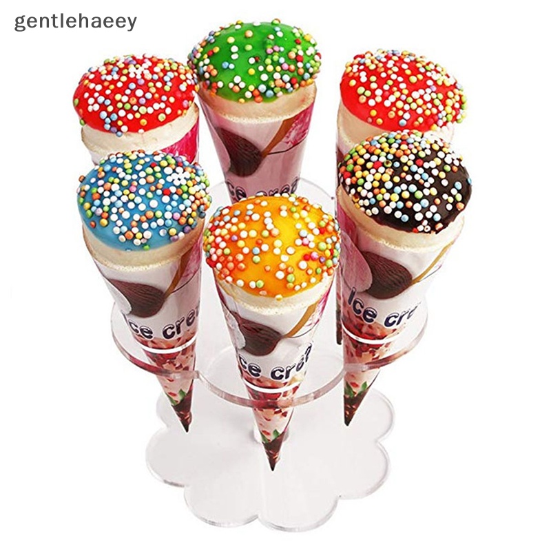 1 Giá Đỡ Bánh Kem Hình Nón Bằng Acrylic Trong Suốt