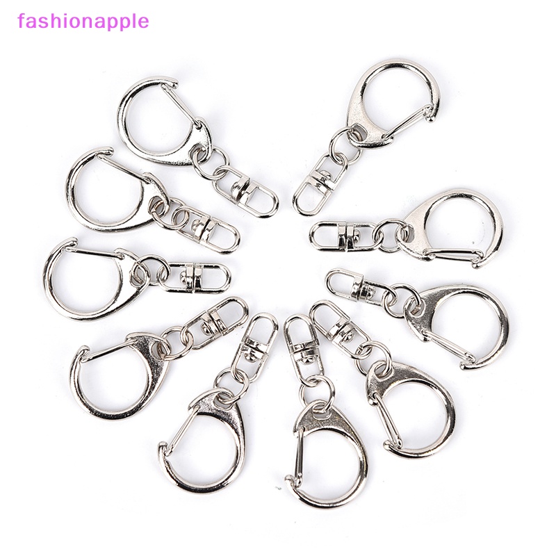 Set 10 Vòng Móc Khóa Bằng Bạc Bóng DIY