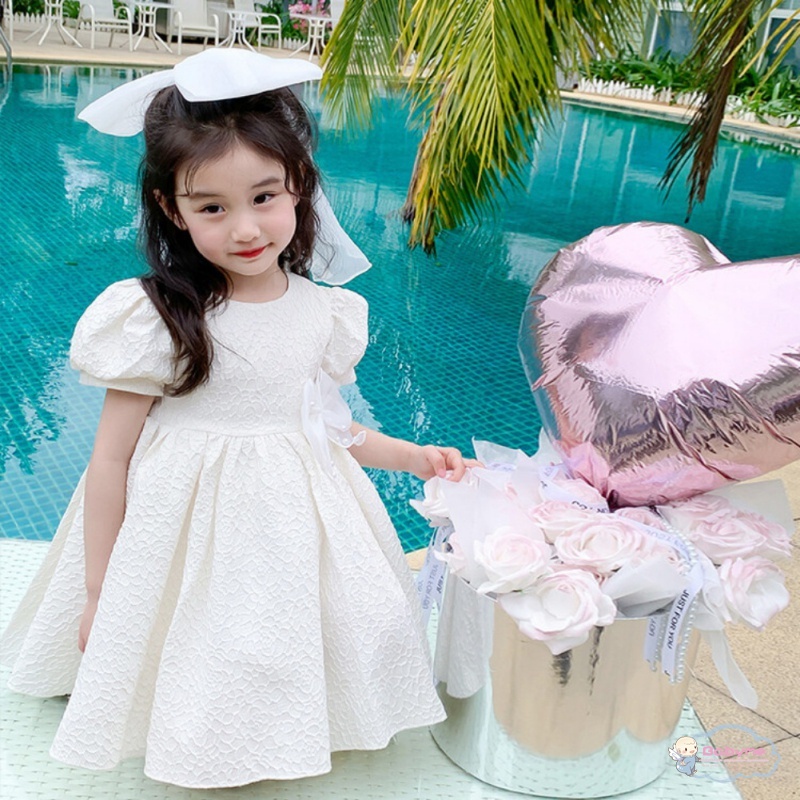 Đầm Công Chúa Đính Nơ Thoáng Khí Dễ Thương Cho Bé Gái