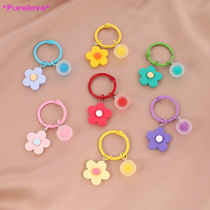 Móc Khóa Hình Bông Hoa Màu Kẹo Ngọt Xinh Xắn Mới