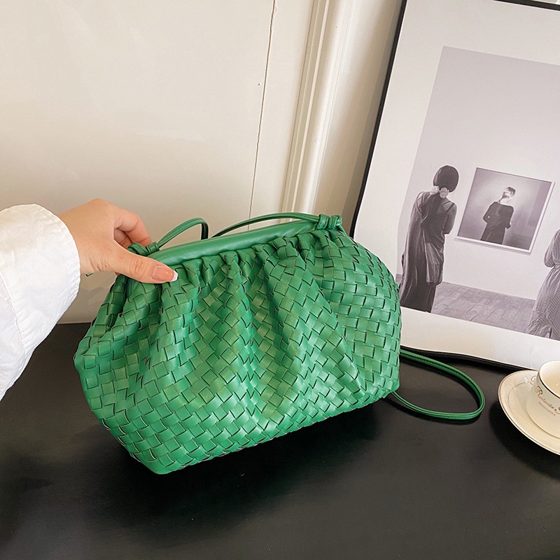 Túi Đeo Chéo Vai Hình Đám Mây Đan Màu Trơn Thời Trang 2023 Dành Cho Nữ