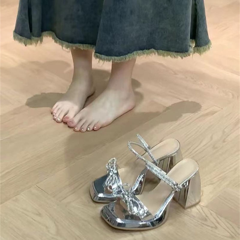 Giày Cao Gót Đính Đá Thời Trang Mùa Hè Cho Nữ