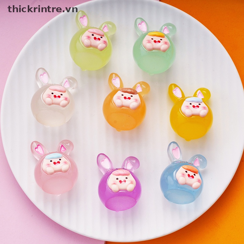 1 Tượng Thỏ Mini Phát Quang Xinh Xắn Dùng Để Trang Trí