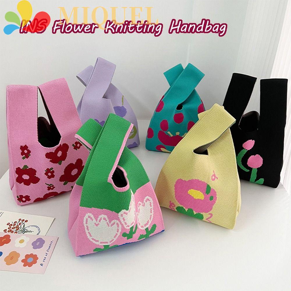 Túi Xách Đan Lát Họa Tiết Hoa Xinh Xắn Cho Nữ