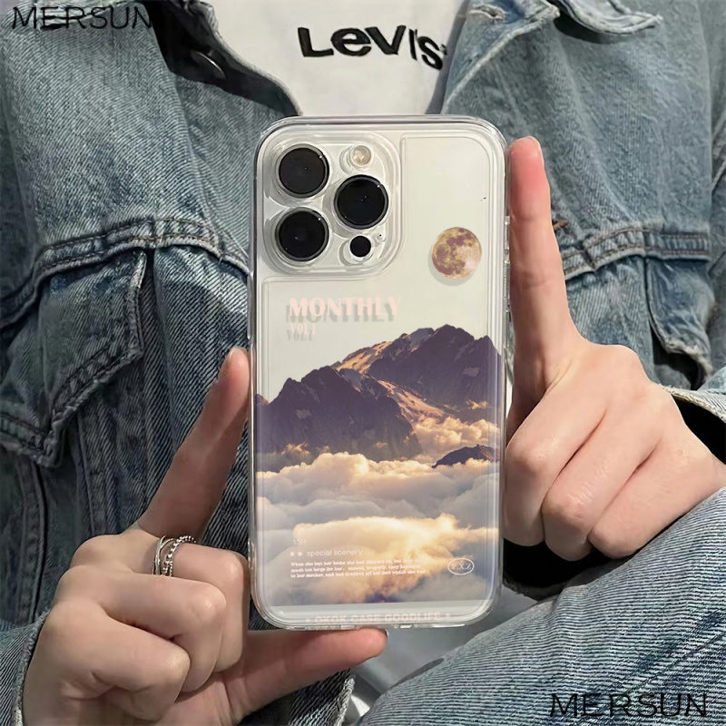 ✅Ốp Điện Thoại Dẻo Họa Tiết Ngọn Núi Tuyết Dễ Thương Chống Sốc Cho Iphone78Iphone12 6Inmax13 14pro 11 N3RH