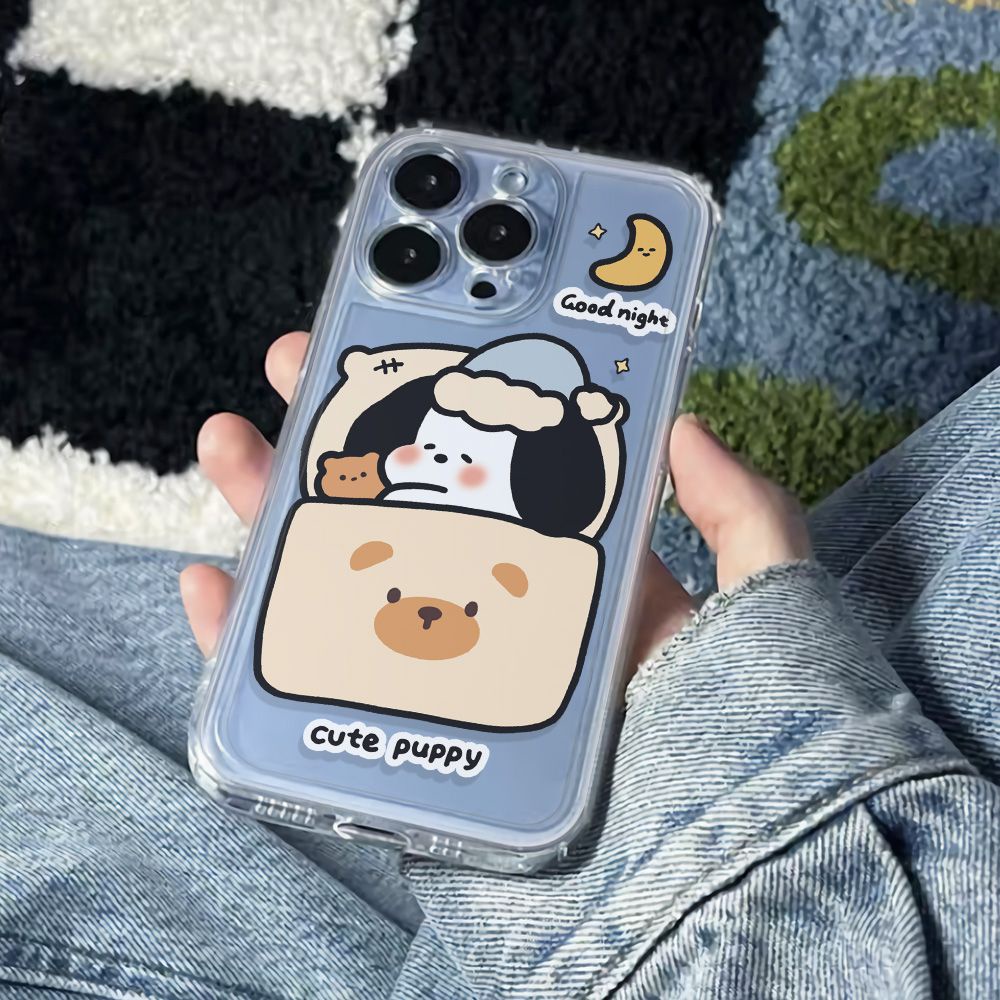 ✅Ốp Điện Thoại Dẻo Họa Tiết Chú Chó &amp; Sữa Dễ Thương Chống Sốc Cho Iphone plusmax 78 1311 14pro 6Iniphone12 OC1C