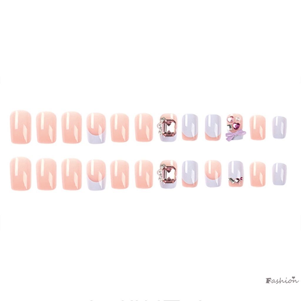 Móng Tay Giả Màu Sắc Tươi Sáng Phong Cách Pháp