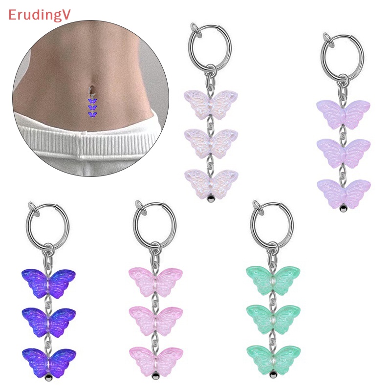 [ErudingV] Khuyên Rốn Dạng Kẹp Tua Rua Hình Bướm Thời Thượng Cho Nữ [Mới]